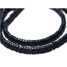 Fil 39cm 150pc environ - Perles Pierre Lapis Lazuli Rondelles Heishi 4x2mm bleu nuit doré