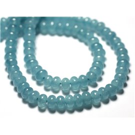 20pz - Perline di pietra - Rondelle di quarzo blu 6x4mm - 7427039730860