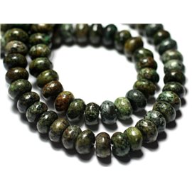 10pc - Stone Beads - African Turquoise Rondelles 6x4mm - 7427039731164