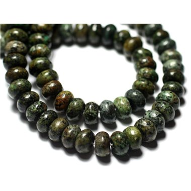 10pc - Perles de Pierre - Turquoise Afrique Rondelles 8x5mm - 7427039731188