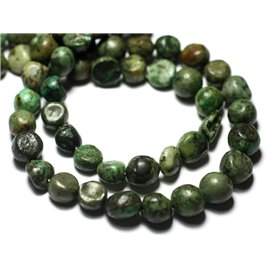 10pc - Perline di pietra - Pepite di ciottoli arrotolati turchesi 8-11mm - 7427039731201