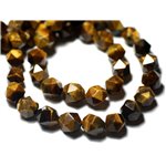 4pc - Perles de Pierre - Oeil de Tigre Nuggets Facettés 9-10mm - 7427039731249 4pc - Perles de Pierre - Oeil de Tigre Nuggets Facettés 9-10mm - 7427039731249