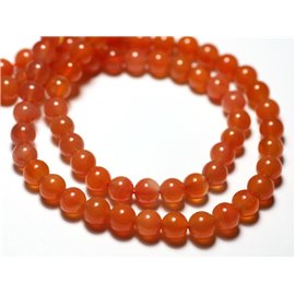 Thread 39cm approx 70pc - Stone Beads - Orange Chalcedony Balls 5-6mm