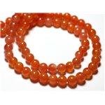 10pc - Perles de Pierre - Calcédoine Orange Boules 5-6mm - 7427039731362