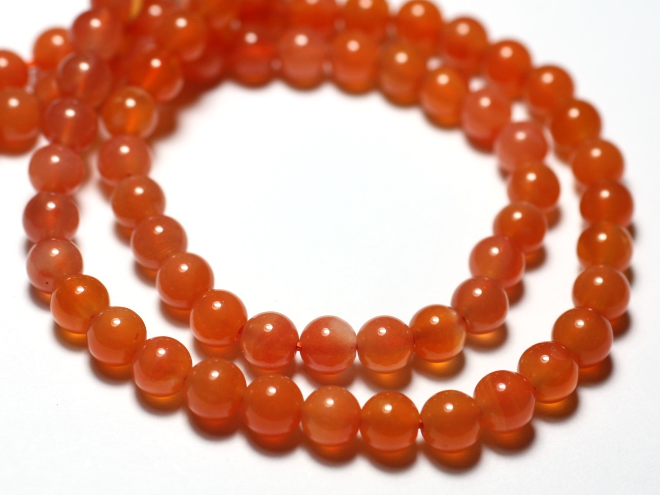 10pc - Perles de Pierre - Calcédoine Orange Boules 5-6mm - 7427039731362