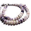 Fil 31cm 70pc env - Perles de Pierre - Tiffany Stone Opale Fluorite Bertrandite Rondelles 6-8mm