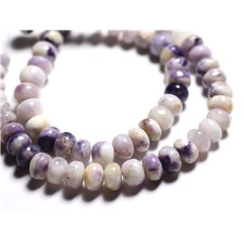 Thread 31cm 70pc approx - Stone Beads - Tiffany Stone Opal Fluorite Bertrandite Rondelles 6-8mm