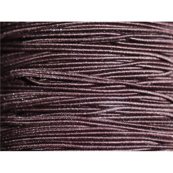 5 mètres - Fil Cordon Tissu Elastique Nylon 1mm Marron Café - 7427039731690