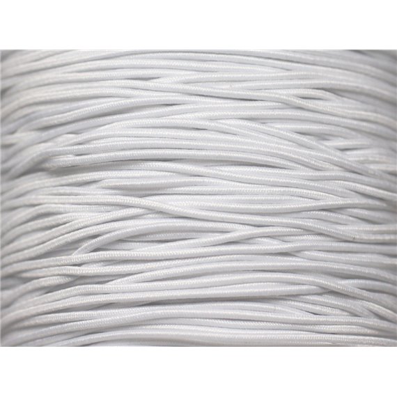 Echeveau 100 mètres environ - Fil Elastique Tissu Nylon 1.2mm Blanc - 7427039731751