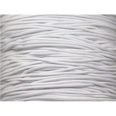 Echeveau 100 mètres environ - Fil Elastique Tissu Nylon 1.2mm Blanc - 7427039731751