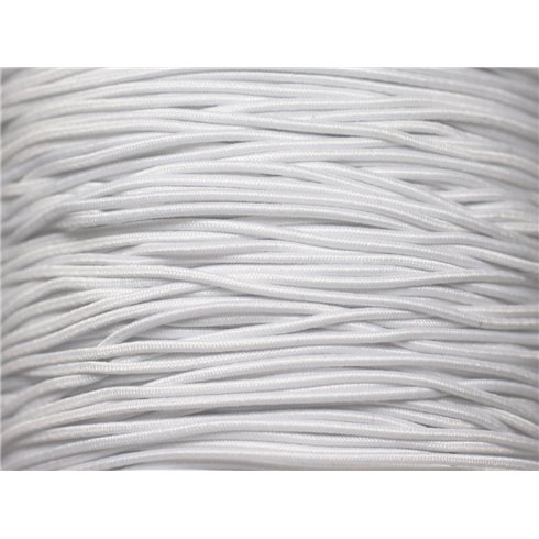 Echeveau 100 mètres environ - Fil Elastique Tissu Nylon 1.2mm Blanc - 7427039731751