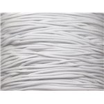 Echeveau 100 mètres environ - Fil Elastique Tissu Nylon 1.2mm Blanc - 7427039731751