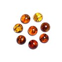 1pc - Cabochon Ambre naturelle Rond 12mm Orange Cognac - 7427039731829