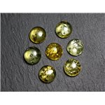 1pc - Cabochon Ambre naturelle Rond 12mm Miel Jaune clair - 7427039731843