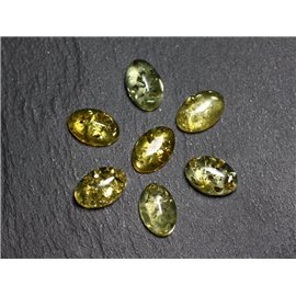 1pc - Cabochon Natural Amber Ovale 10x8mm Miele giallo chiaro - 7427039731928