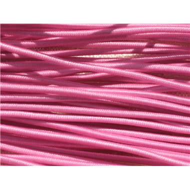 Echeveau 26m env - Fil Cordon Elastique Tissu Nylon 1mm Rose Bonbon - 7427039731973