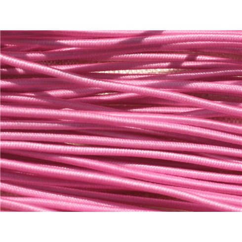 Echeveau 26m env - Fil Cordon Elastique Tissu Nylon 1mm Rose Bonbon - 7427039731973