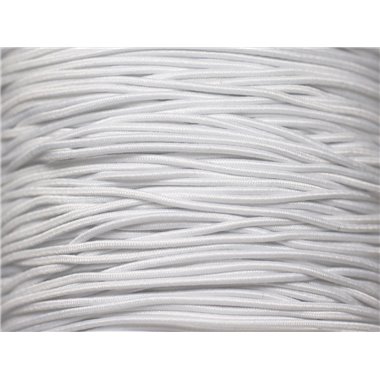 Bobine 40 mètres env - Fil Cordon Tissu Elastique Nylon 2mm Blanc