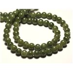 30pc - Perles de Pierre - Jade Boules 4mm Vert Kaki - 7427039732147