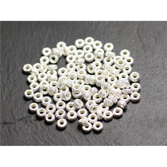 5pc - Perles Argent 925 Stardust diamanté Rondelles 4.5x3mm - 7427039732307