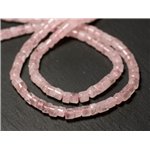 Fil 33cm 80pc env - Perles de Pierre - Quartz Rose Rondelles Heishi 6-7mm