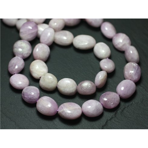 Fil 39cm 28pc env - Perles de Pierre - Kunzite Rose Olives Nuggets 11-15mm