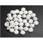 2pc - Cabochon Pierre Howlite Rond 6mm blanc gris - 7427039732888