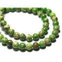 20pc - Perles de Pierre - Jaspe Sédimentaire Boules 4mm Vert Pomme - 7427039733229