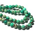 20pc - Perles de Pierre - Jaspe Sédimentaire Boules 4mm Vert Turquoise Emeraude - 7427039733243
