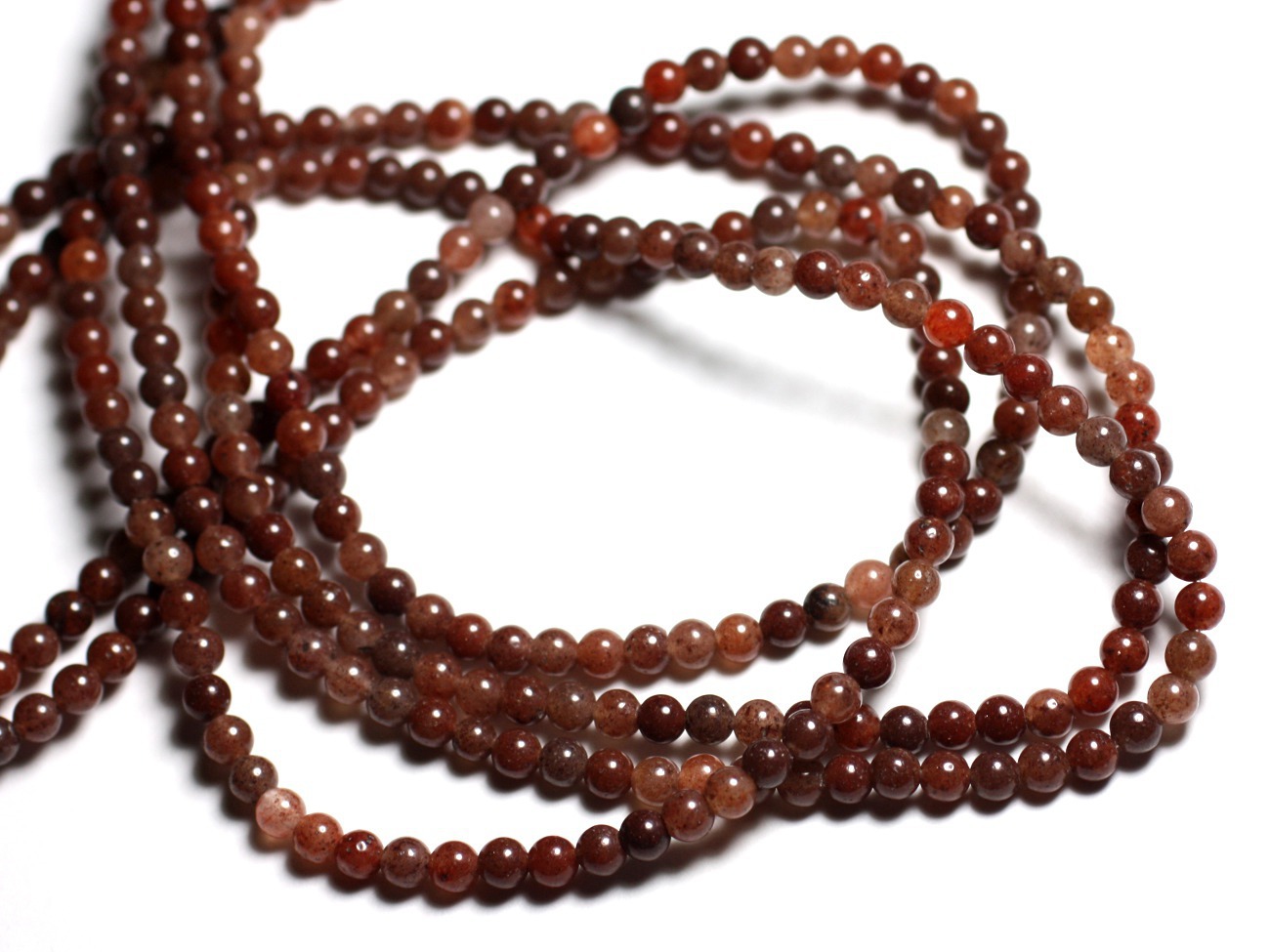 Fil 39cm 93pc env - Perles de Pierre - Aventurine Marron Boules 4mm -  4558550081711 