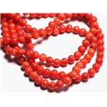 10pc - Perles de Pierre - Jade Boules 10mm orange rouge vermillon - 7427039733380