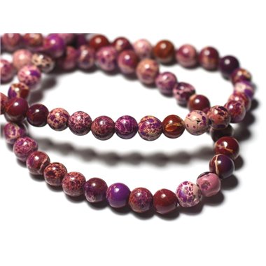 5pc - Perles de Pierre - Jaspe Sédimentaire Boules 8mm Violet - 7427039733571