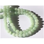 Fil 39cm 64pc env - Perles Pierre - Jade Boules 6mm Vert clair amande menthe Pastel