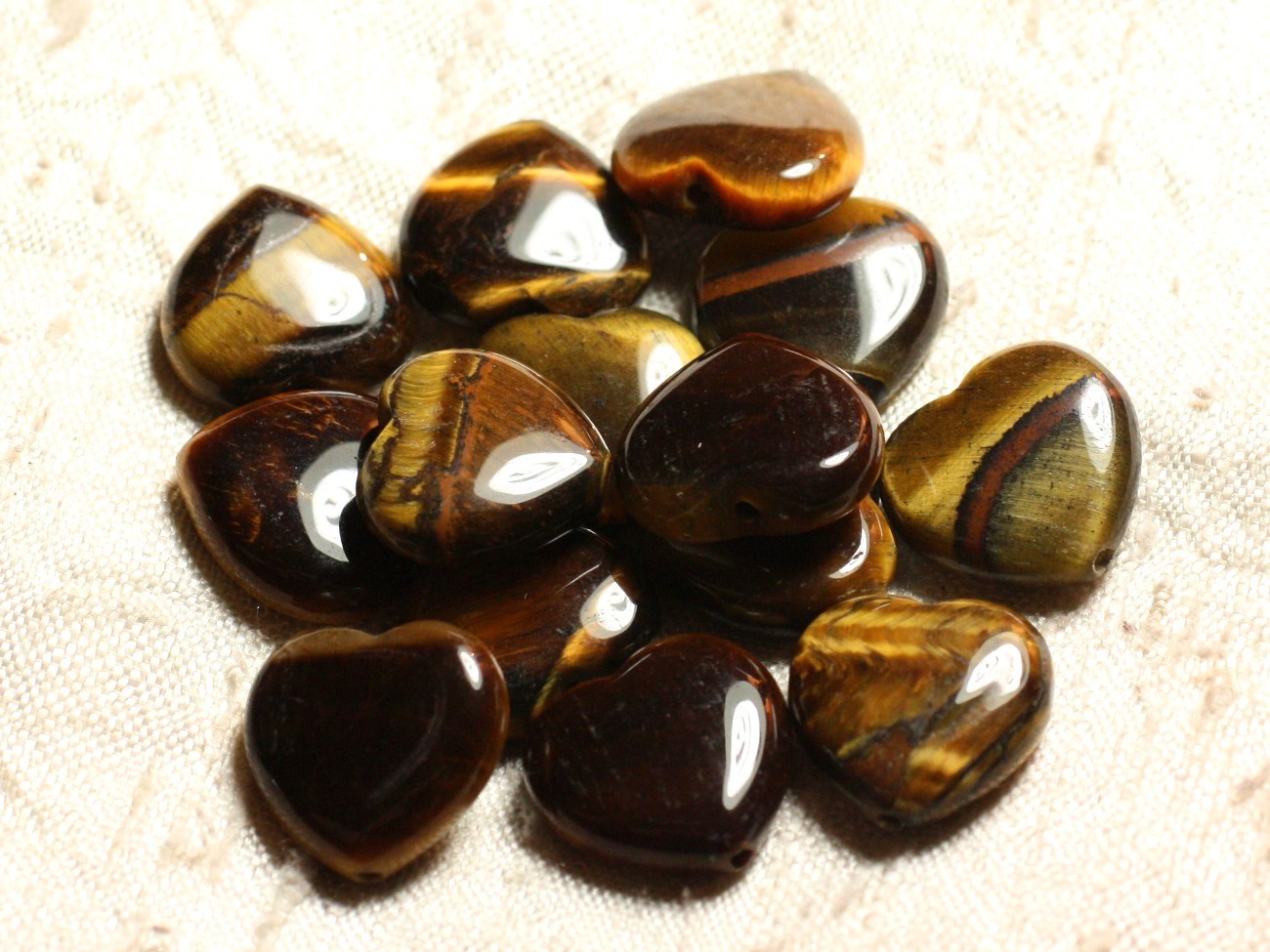 20pc - Perles de Pierre - Oeil de Tigre Rondelles Heishi 5mm - 8741140012042 