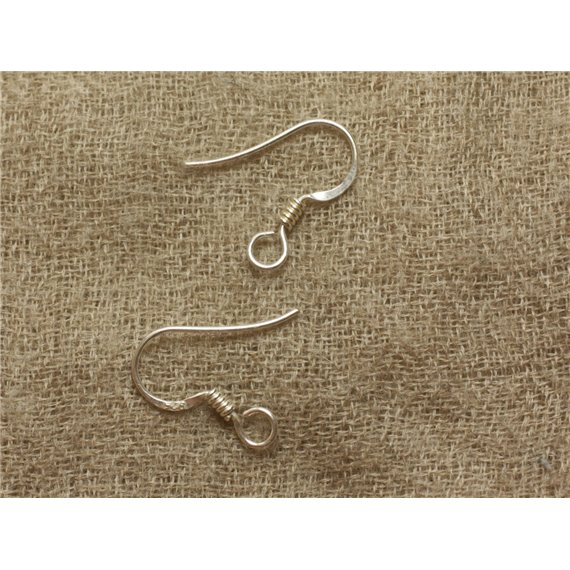 1 paire - Crochets Boucles d'Oreilles Argent 925 16-17mm - 7427039733816