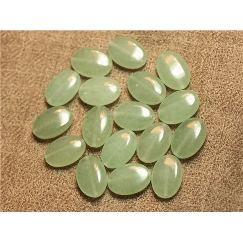 2pc - Perles de Pierre - Aventurine Verte Ovales 18x13mm - 7427039733847