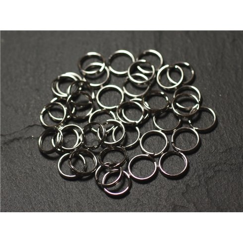 10pc - Anneaux Doubles Ouverts Acier inoxydable 8mm Porte Clefs - 8741140010758 