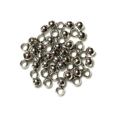 Perles en Métal Argenté - Losanges 22mm - Sac 6pc  4558550038654 