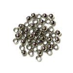 10pc - Perles Metal Argenté Boules Rondelles 6mm gros trou 4mm - 7427039733908