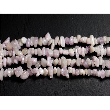 Fil 89cm 280pc env - Perles de Pierre - Kunzite rose Rocailles Chips 5-9mm 