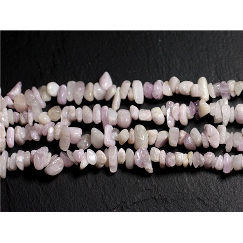 Fil 39cm 145pc env - Perles Pierre - Kunzite rose Rocailles Chips 4-10mm