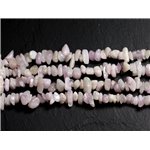 Fil 89cm 280pc env - Perles de Pierre - Kunzite rose Rocailles Chips 5-9mm 