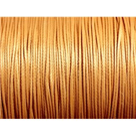 5 Mètres - Fil Corde Cordon Coton Ciré 1mm Marron Beige Caramel - 7427039734318