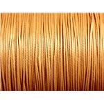 5 Mètres - Fil Corde Cordon Coton Ciré 1mm Marron Beige Caramel - 7427039734318