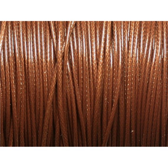 5 Mètres - Fil Corde Cordon Coton Ciré 1mm Marron Chocolat Noisette - 7427039734332