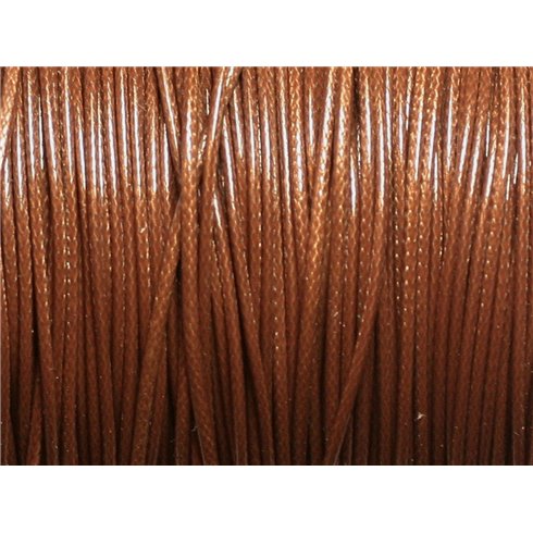 5 Mètres - Fil Corde Cordon Coton Ciré 1mm Marron Chocolat Noisette - 7427039734332