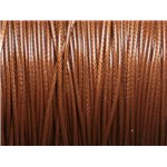 5 Mètres - Fil Corde Cordon Coton Ciré 1mm Marron Chocolat Noisette - 7427039734332