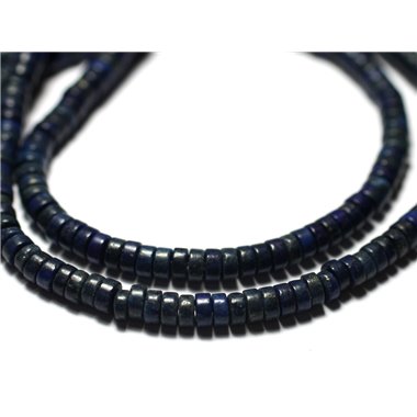 Fil 39cm 200pc env - Perles de Pierre - Lapis Lazuli Rondelles Heishi 4x2mm
