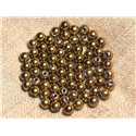 Fil 39cm 48pc env - Perles Pierre - Hematite Boules 8mm Doré