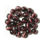 10pc - Perles Verre Oeil de Chat Boules 12mm Violet Prune Noir - 7427039734486 10pc - Perles Verre Oeil de Chat Boules 12mm Violet Prune Noir - 7427039734486